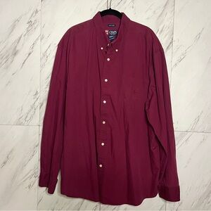 Chaps Easy Care Long Sleeve Cotton Button Down Shirt SZ XXL